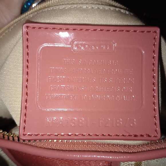NWT COACH Signature  Hobo - Light Khaki/Coral - Picture 10 of 15